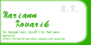 mariann kovarik business card